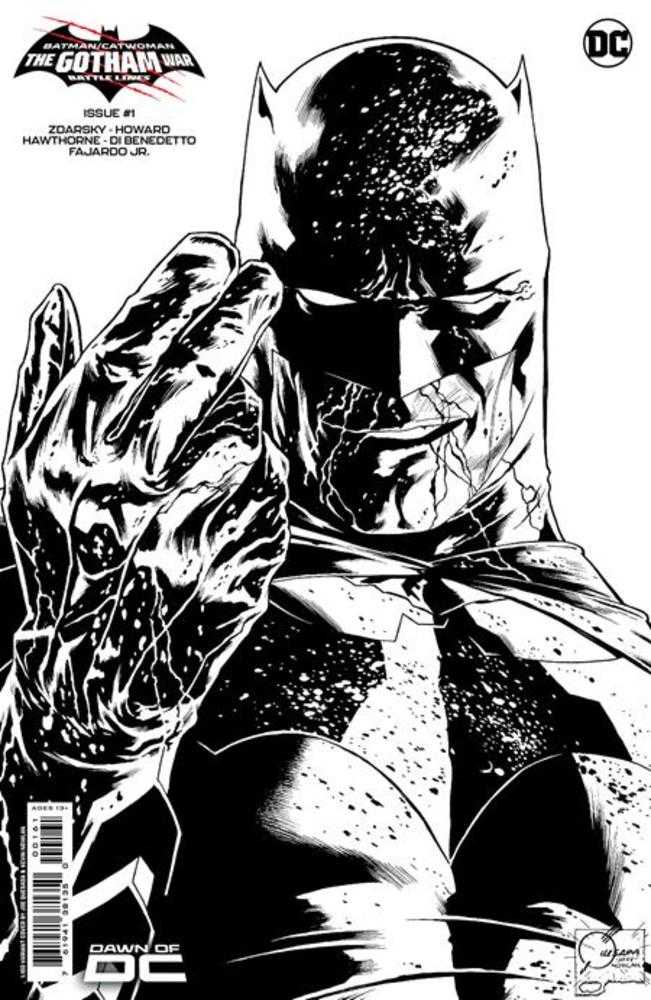Batman Catwoman The Gotham War Battle Lines #1 (One Shot) Cover H 1 in 100 Joe Quesada Black & White Card Stock Variant