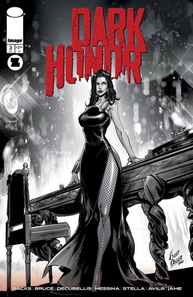 Dark Honor #3 (Of 5) Cover B 1 in 10 Fico Ossio Black & White Variant