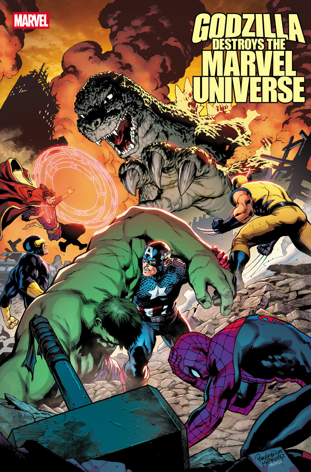 Godzilla Destroys The Marvel Universe #5 Carlo Pagulayan Fan Favorite Variant