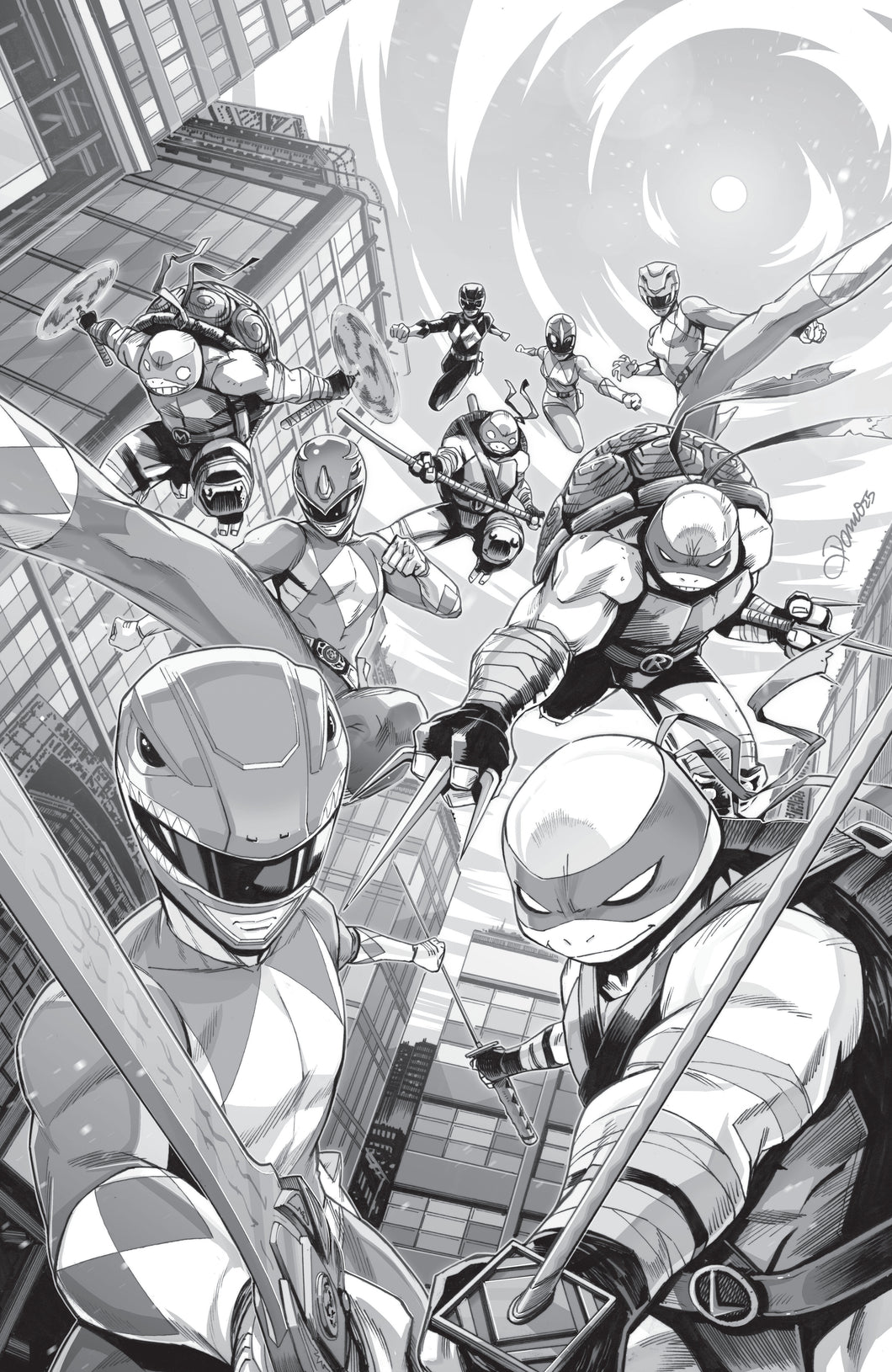 Mighty Morphin Power Rangers/ Teenage Mutant Ninja Turtles III #1 G 1 in 10 Variant Edition (Full Art, Zonno)